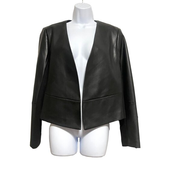 DKNY Mixed Media Faux Leather Jacket, Size 10 - Picture 7 of 7